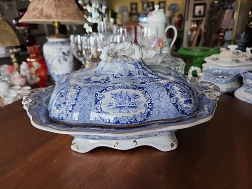 Antique blue transferware - antique,
