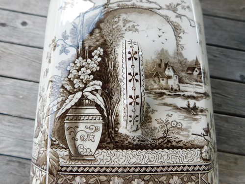 Antique brown transferware - brown,