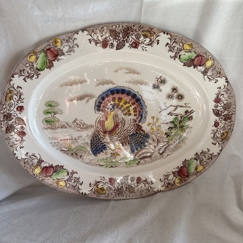 Vintage transferware turkey - transferware,