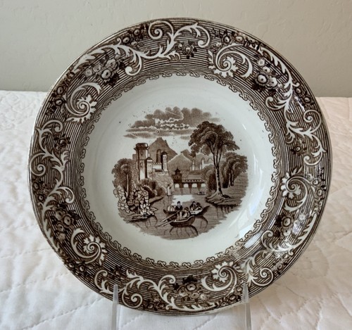 Antique brown transfer ware - brown,