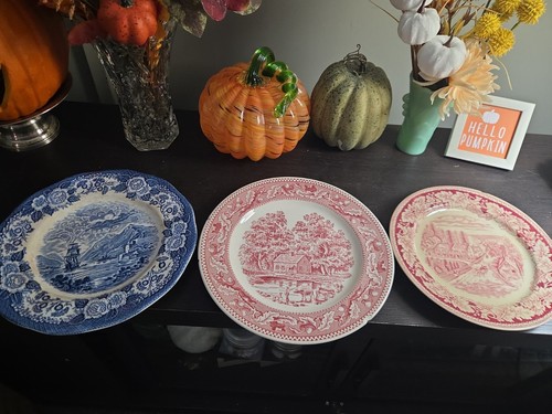 Vintage transferware dinner - vintage,